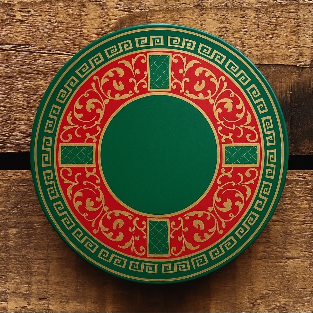 Vintage Holiday Drink Coasters With Tin Storage Container